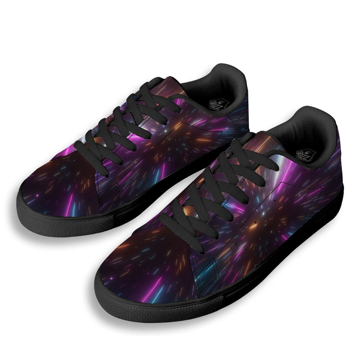 Lightspeed Hyperspace Print Black Low Top Sneakers-grizzshop