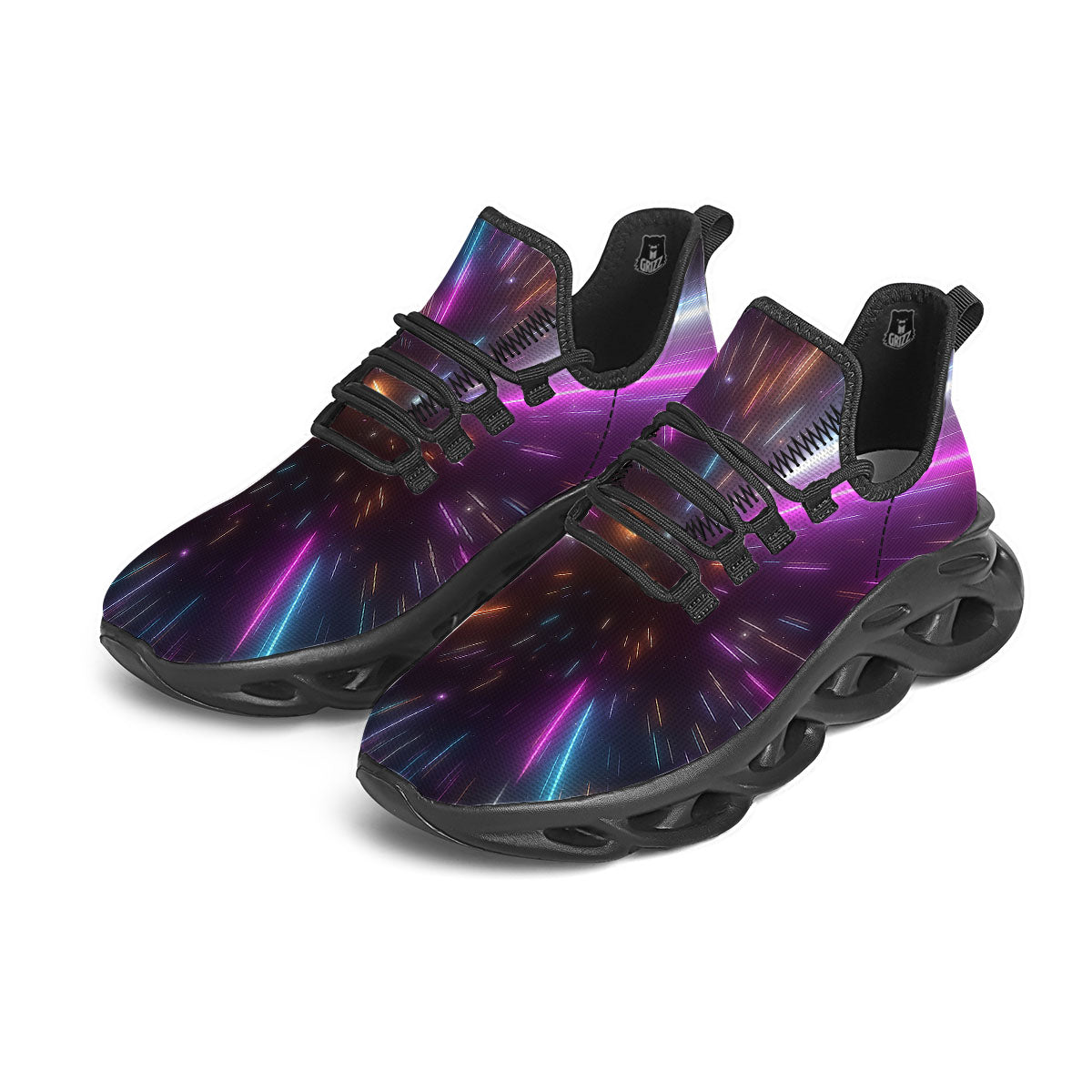 Lightspeed Hyperspace Print Black Running Shoes-grizzshop