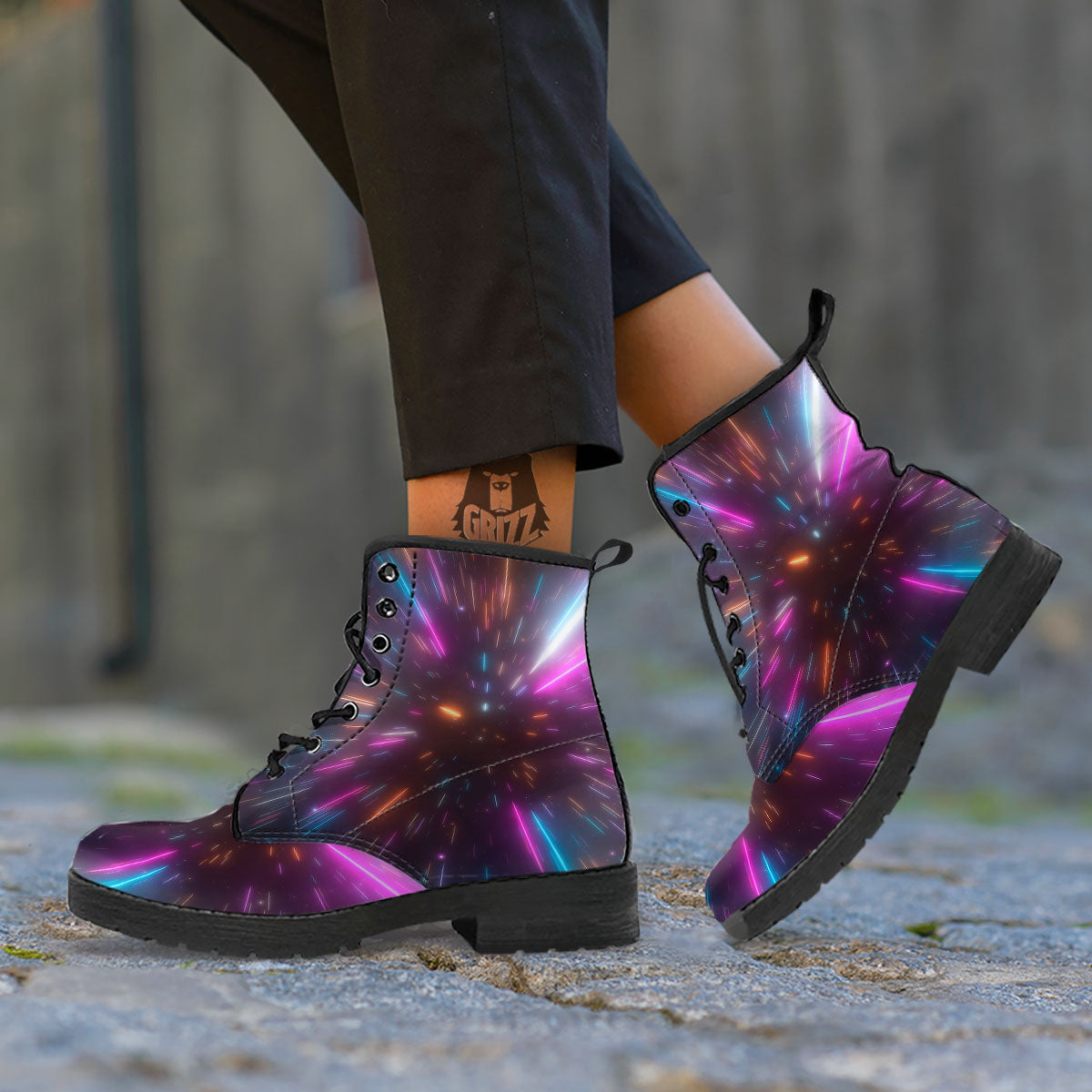 Lightspeed Hyperspace Print Leather Boots-grizzshop