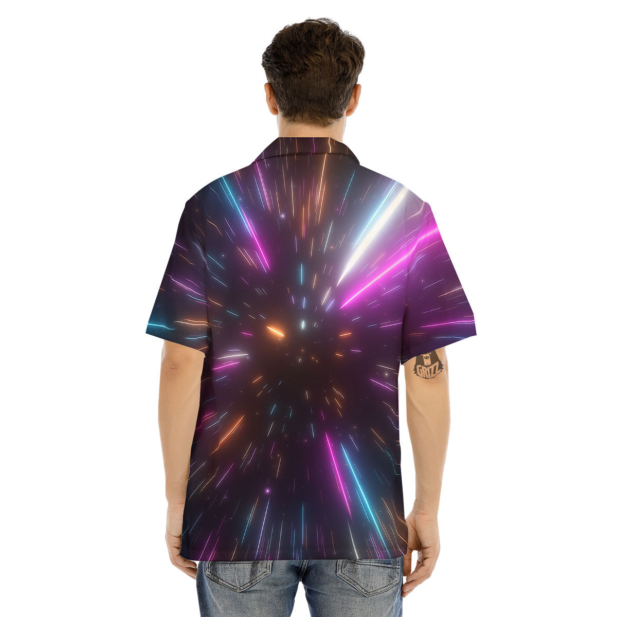 Lightspeed Hyperspace Print Men's Hawaiian Shirt-grizzshop