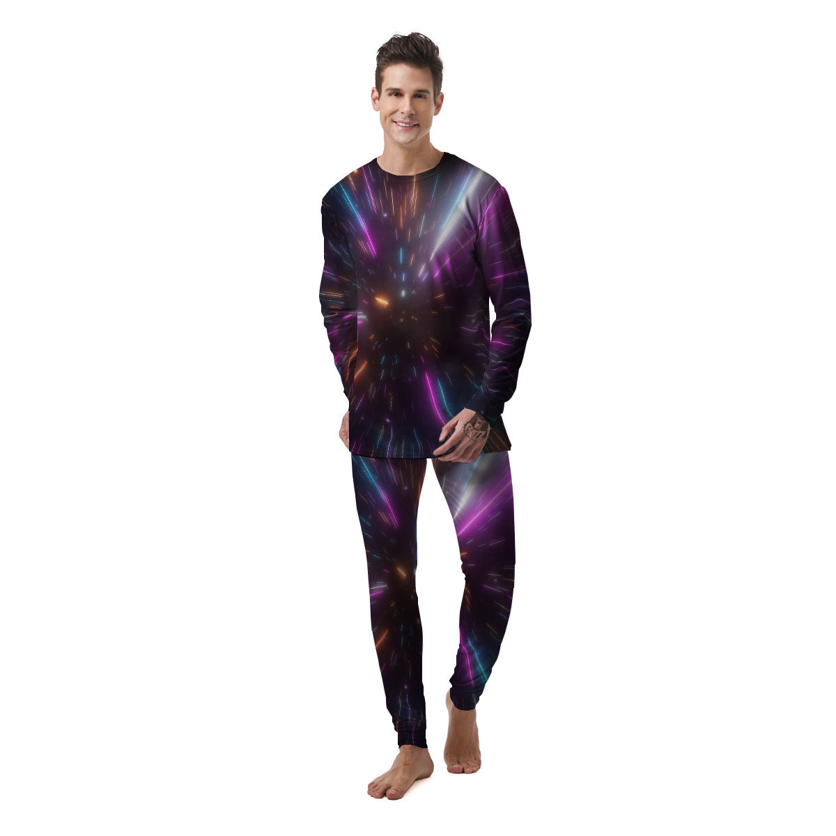 Lightspeed Hyperspace Print Men's Pajamas-grizzshop
