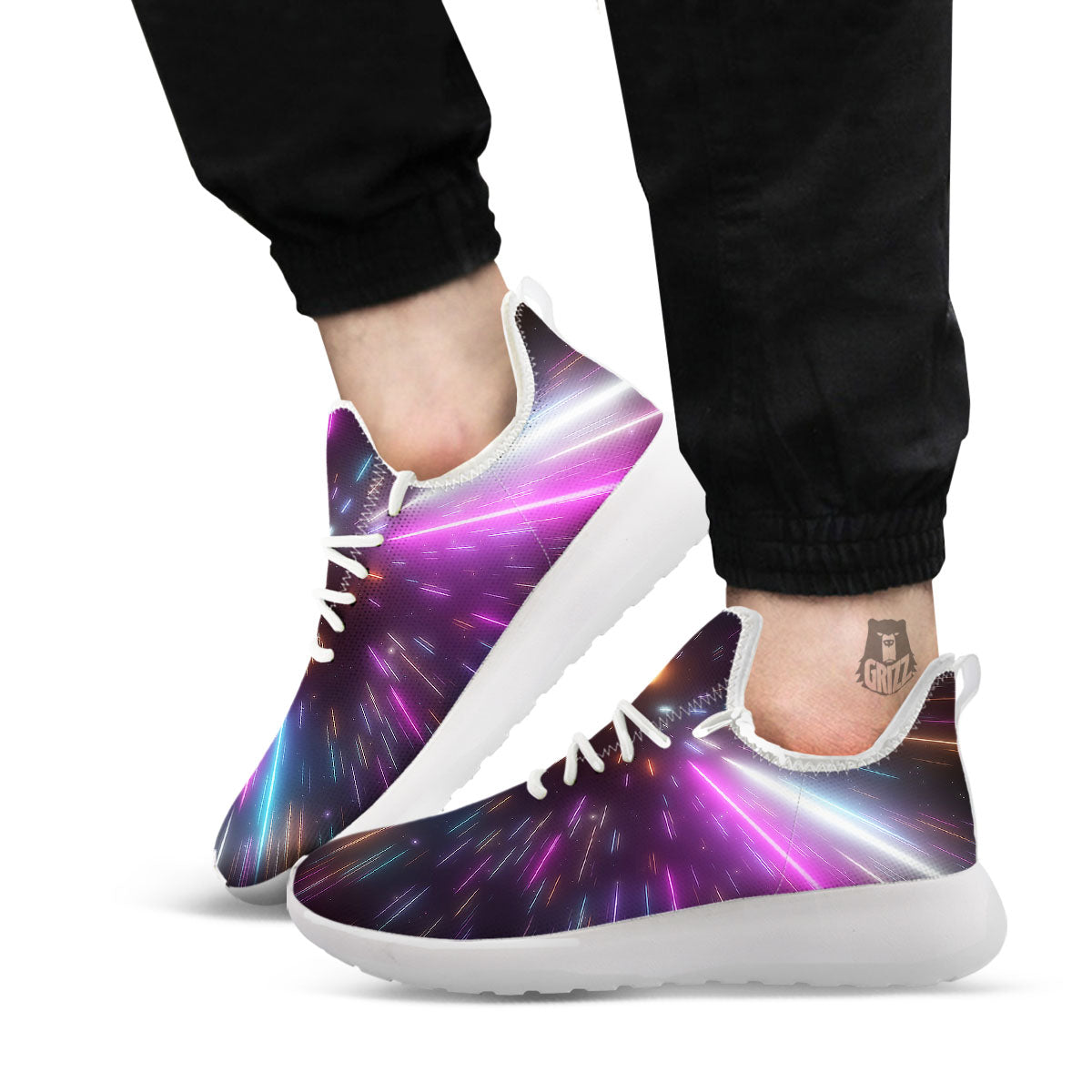 Lightspeed Hyperspace Print White Athletic Shoes-grizzshop