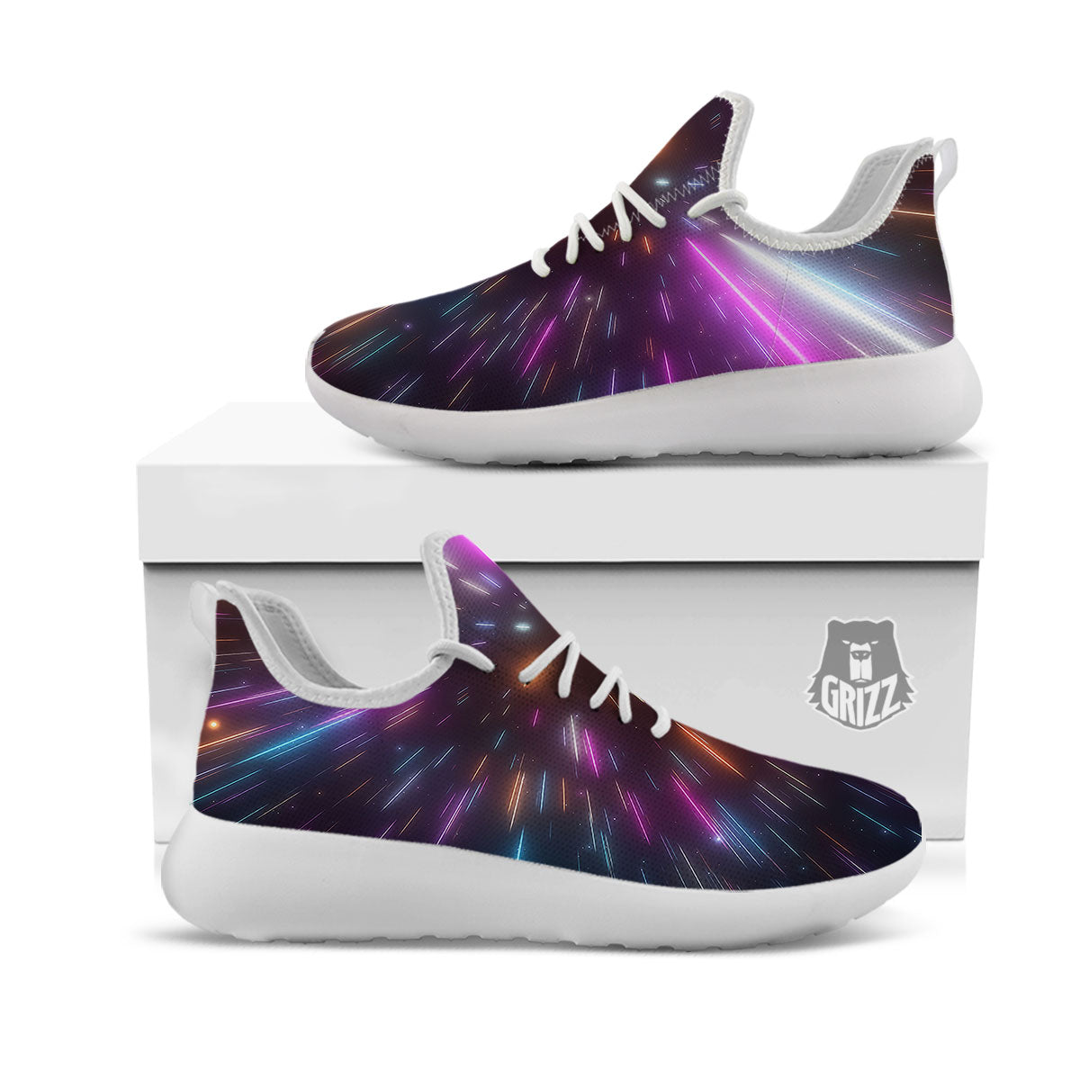 Lightspeed Hyperspace Print White Athletic Shoes-grizzshop