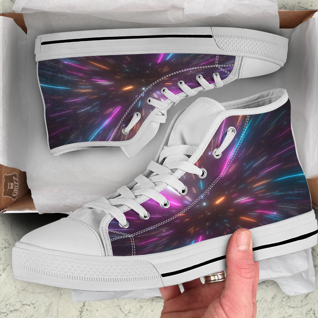 Lightspeed Hyperspace Print White High Top Shoes-grizzshop