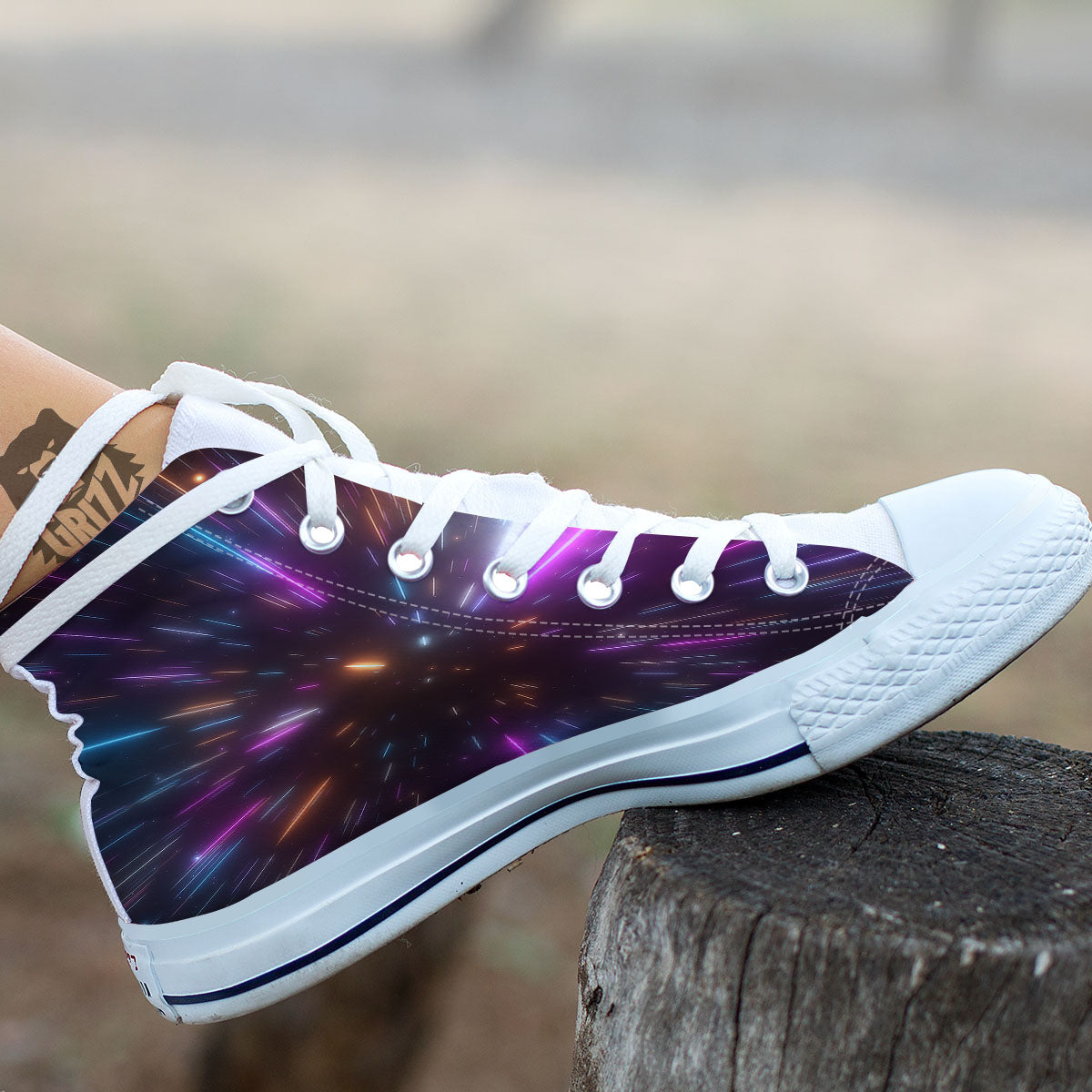 Lightspeed Hyperspace Print White High Top Shoes-grizzshop