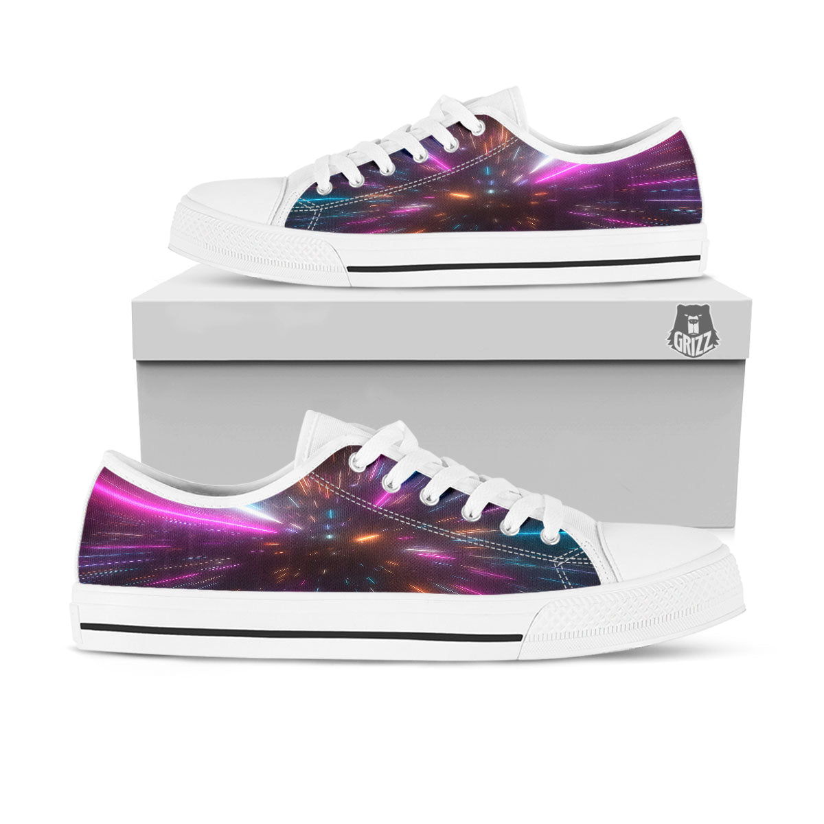 Lightspeed Hyperspace Print White Low Top Shoes-grizzshop