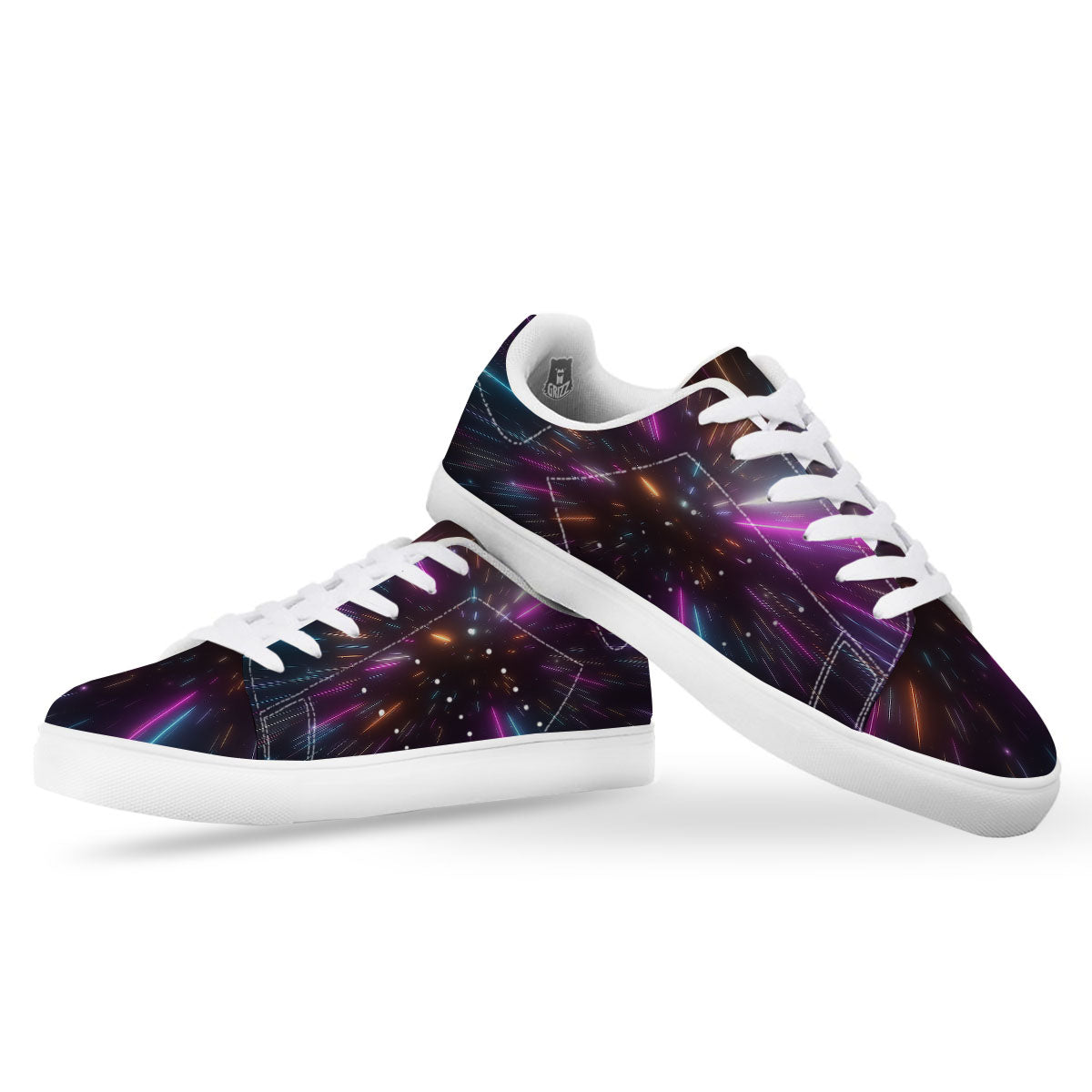 Lightspeed Hyperspace Print White Low Top Sneakers-grizzshop