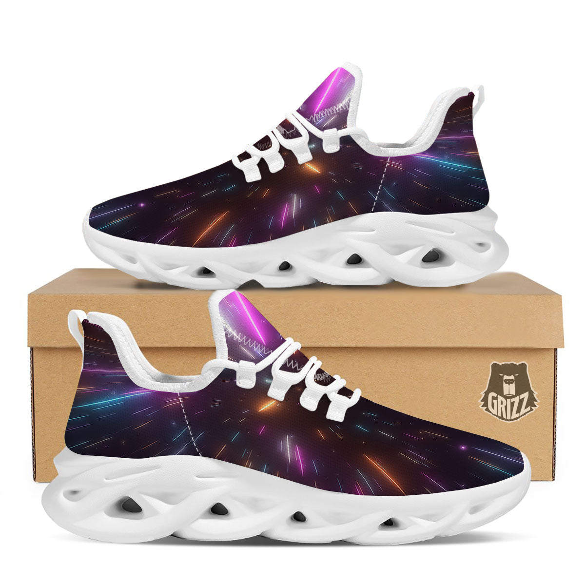 Lightspeed Hyperspace Print White Running Shoes-grizzshop