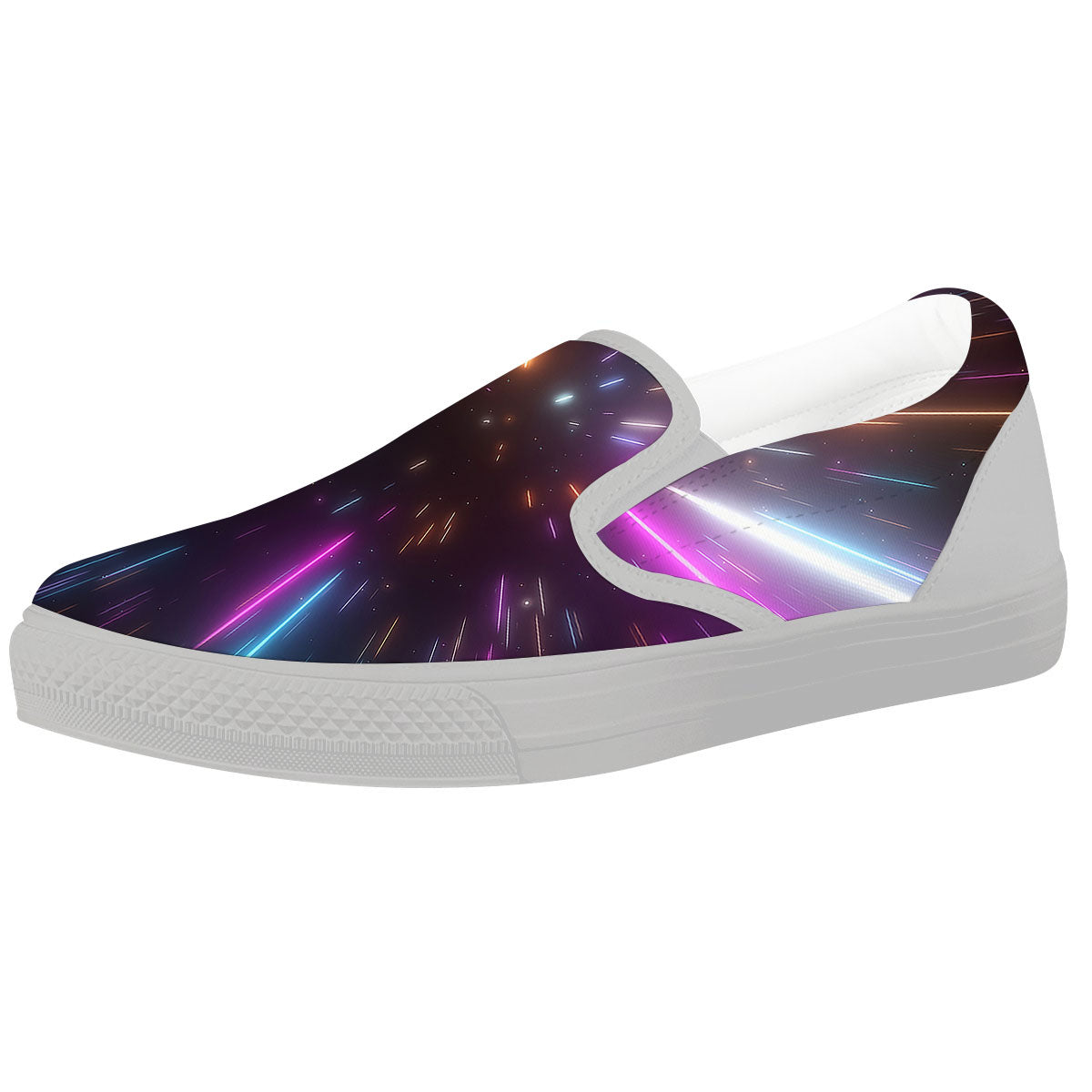 Lightspeed Hyperspace Print White Slip On Shoes-grizzshop