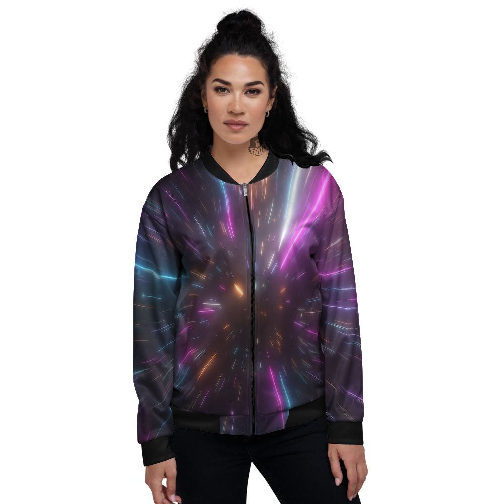 Lightspeed Hyperspace Print Women's Bomber Jacket-grizzshop