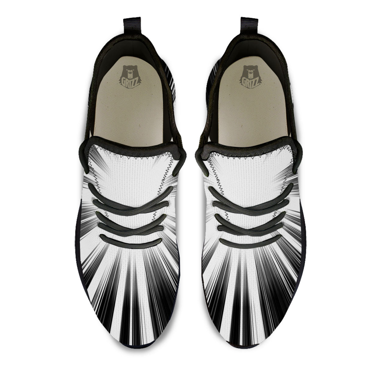 Lightspeed White And Black Print Black Athletic Shoes-grizzshop
