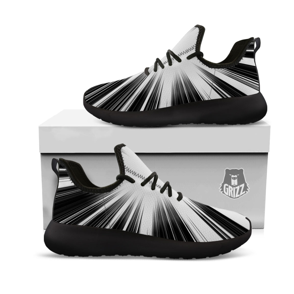 Lightspeed White And Black Print Black Athletic Shoes-grizzshop