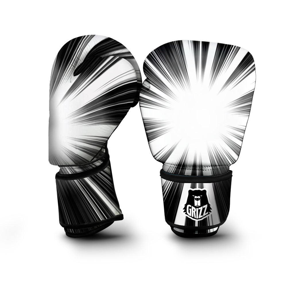 Lightspeed White And Black Print Boxing Gloves-grizzshop