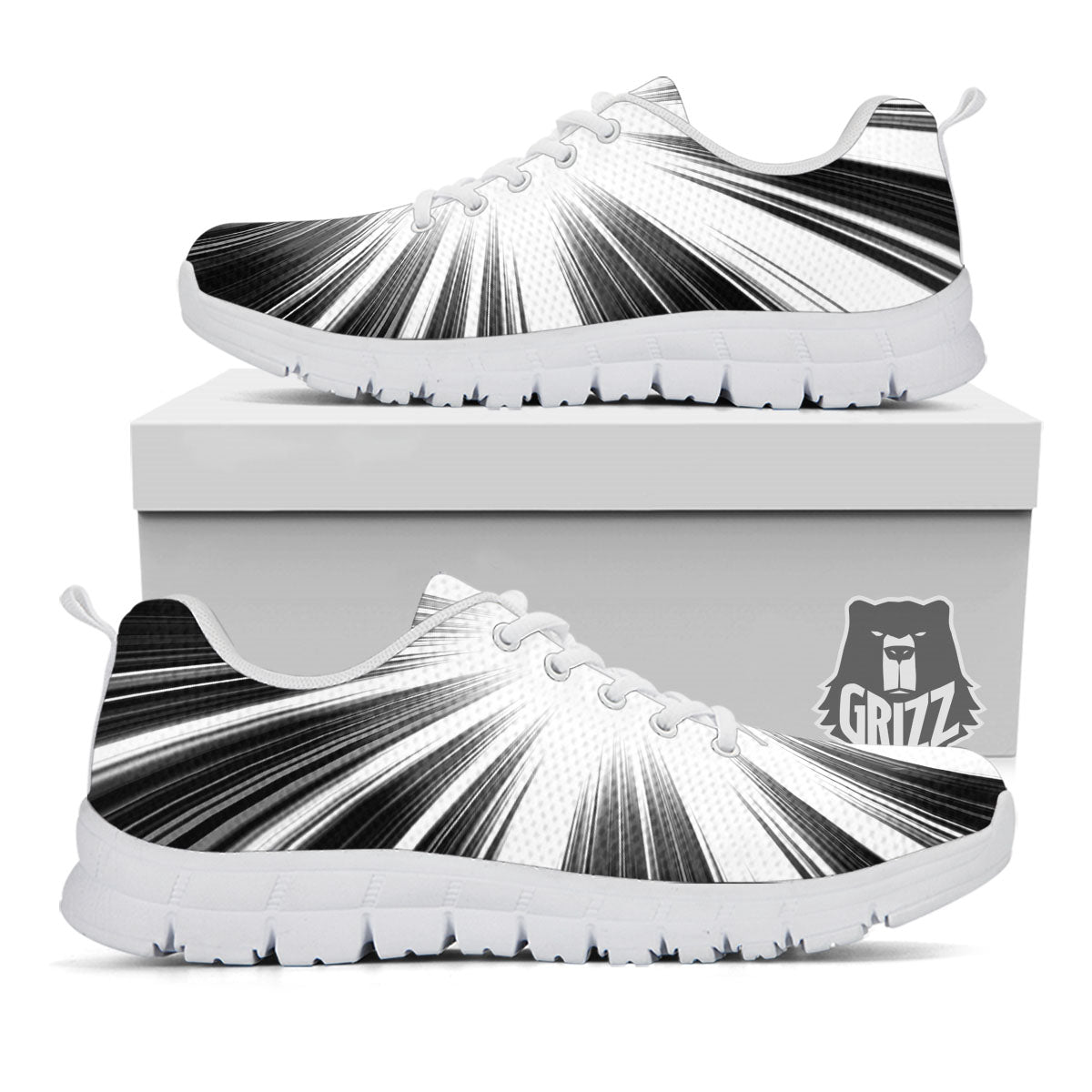 Lightspeed White And Black Print White Sneaker-grizzshop