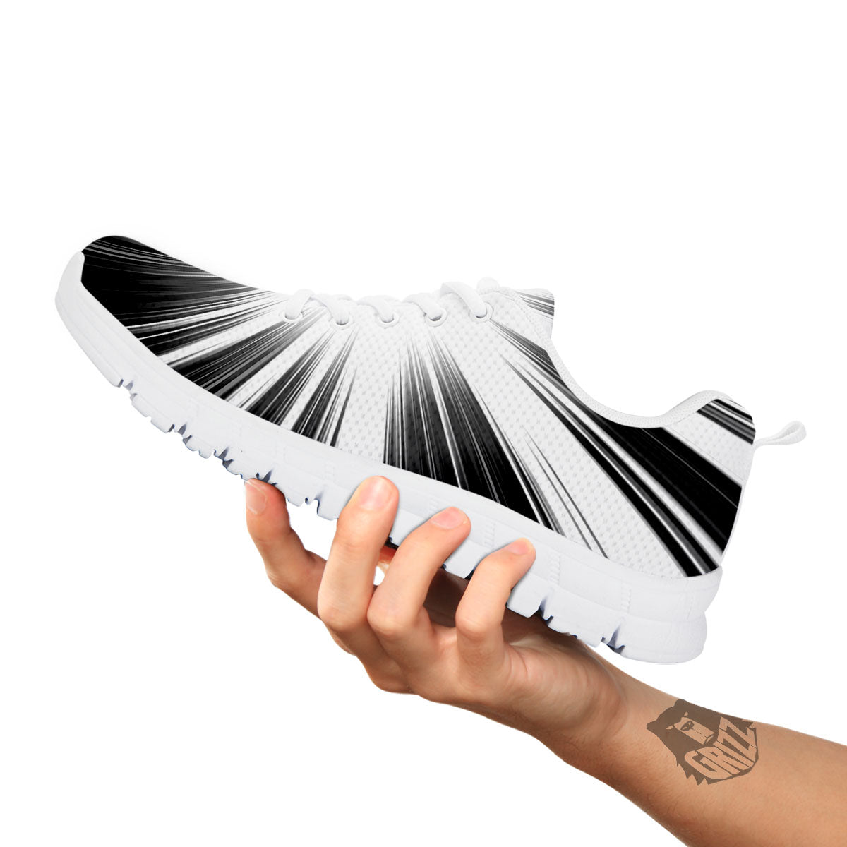 Lightspeed White And Black Print White Sneaker-grizzshop