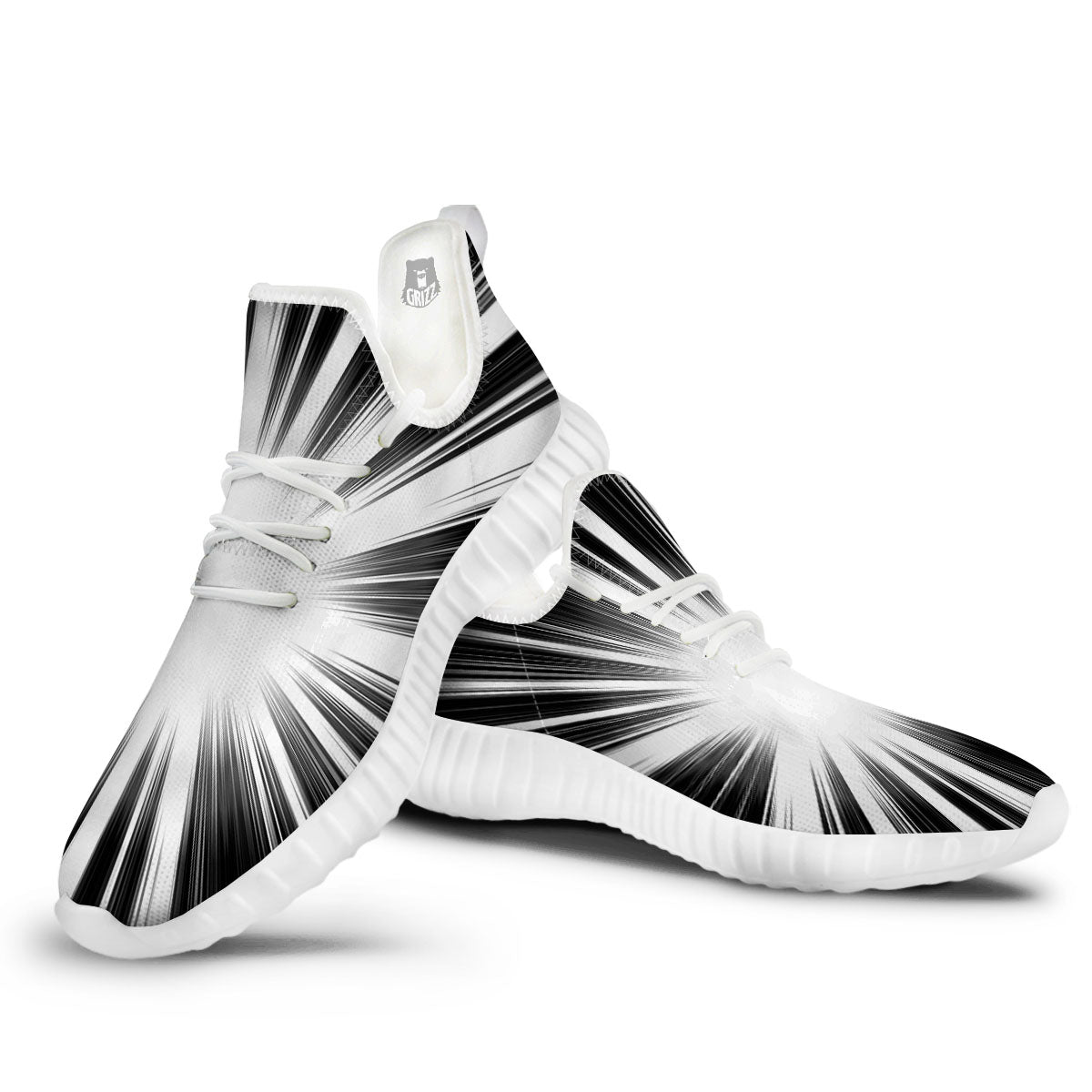 Lightspeed White And Black Print White Walking Shoes-grizzshop