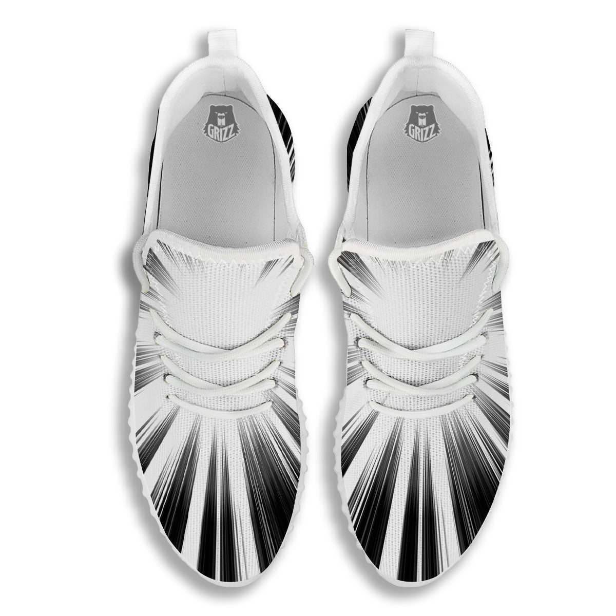 Lightspeed White And Black Print White Walking Shoes-grizzshop