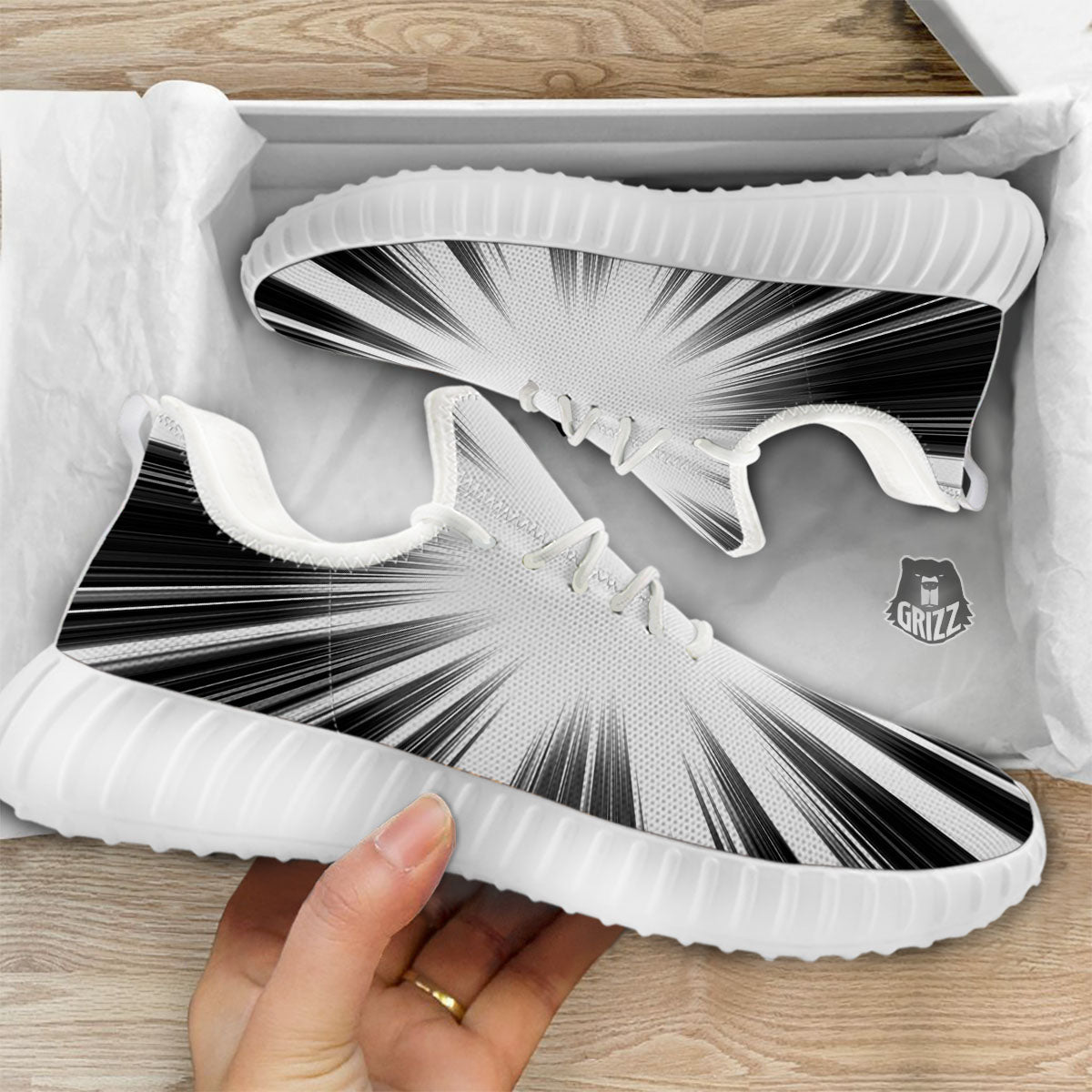 Lightspeed White And Black Print White Walking Shoes-grizzshop