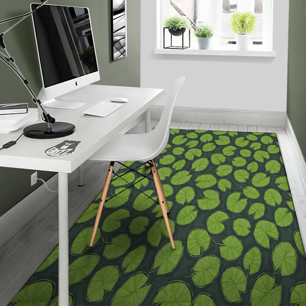 Lily Pads Water Print Pattern Floor Mat-grizzshop