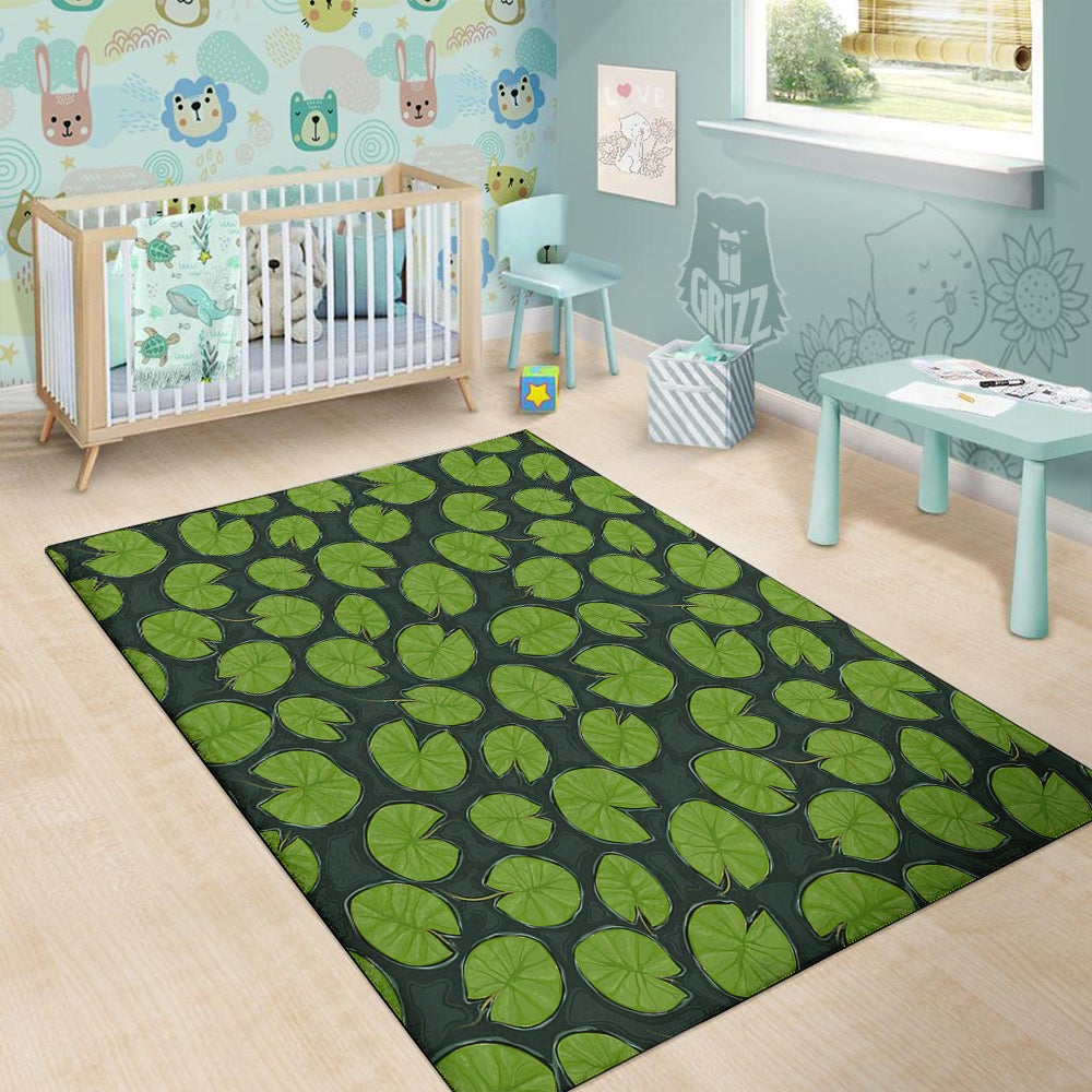 Lily Pads Water Print Pattern Floor Mat-grizzshop