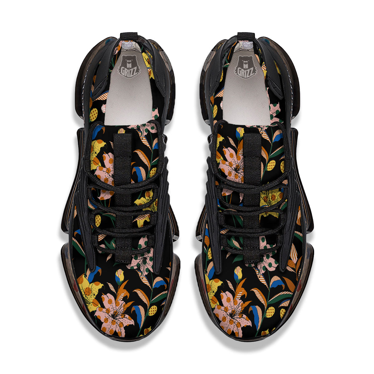 Lily Polka Dot Print Pattern Black Gym Shoes-grizzshop