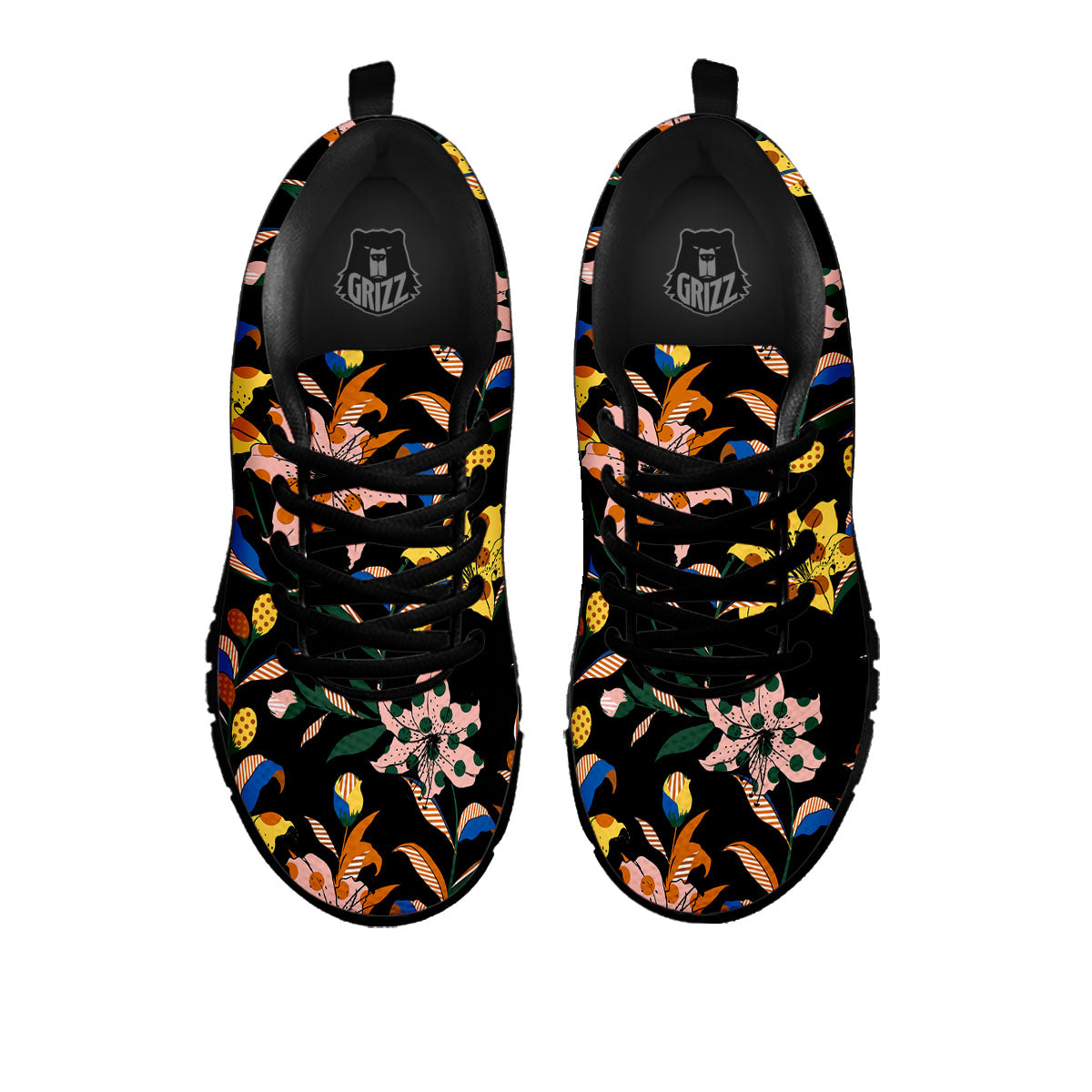 Lily Polka Dot Print Pattern Black Sneaker-grizzshop