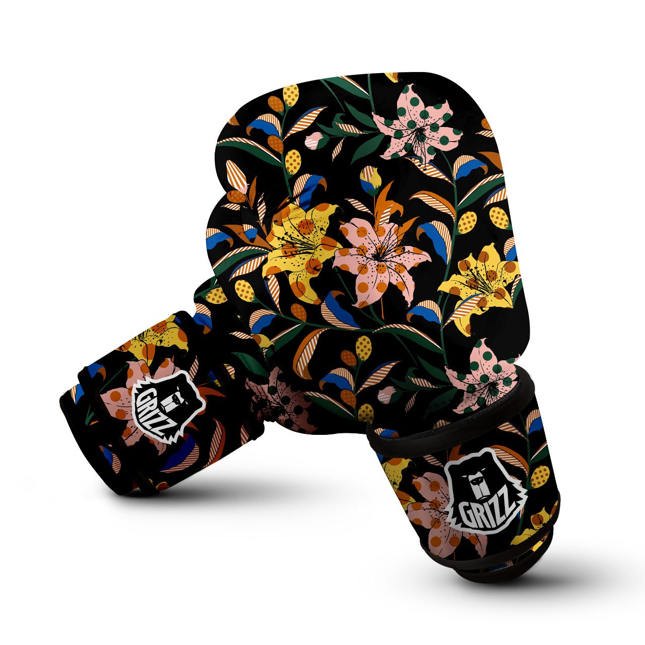 Lily Polka Dot Print Pattern Boxing Gloves-grizzshop