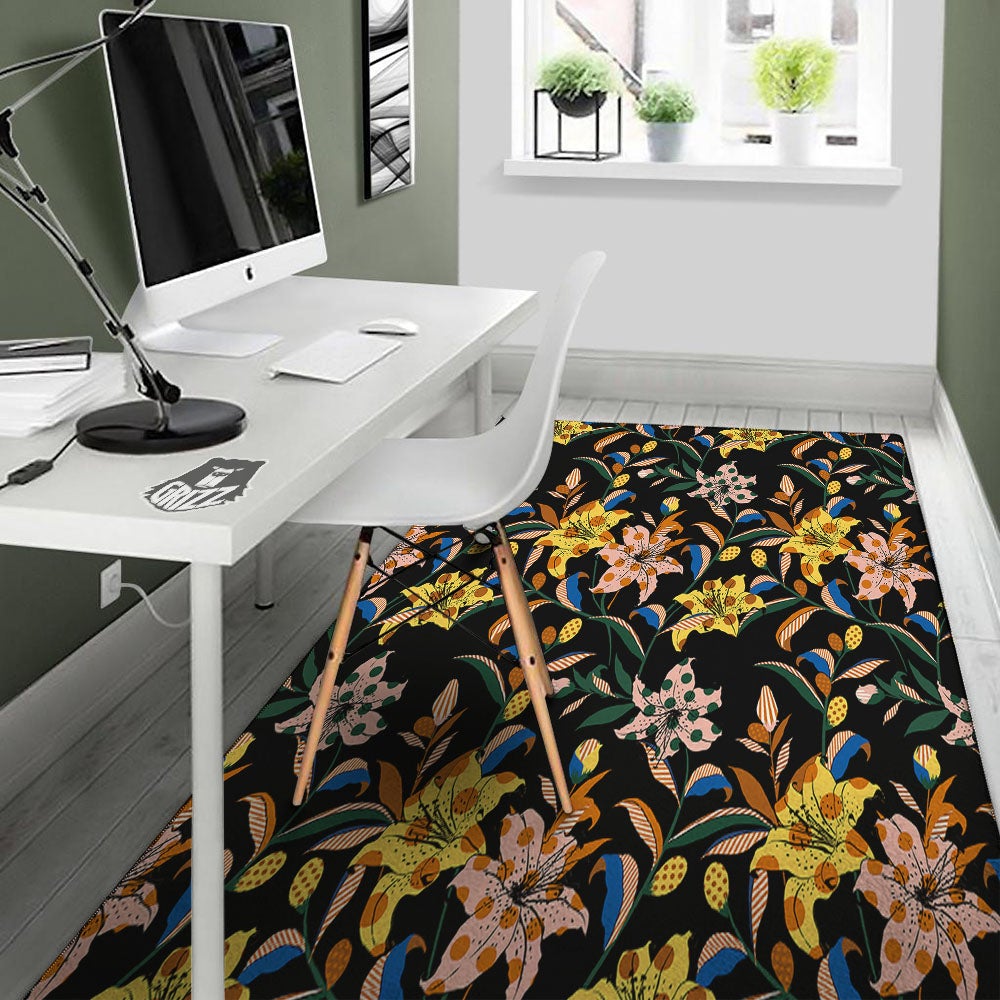Lily Polka Dot Print Pattern Floor Mat-grizzshop