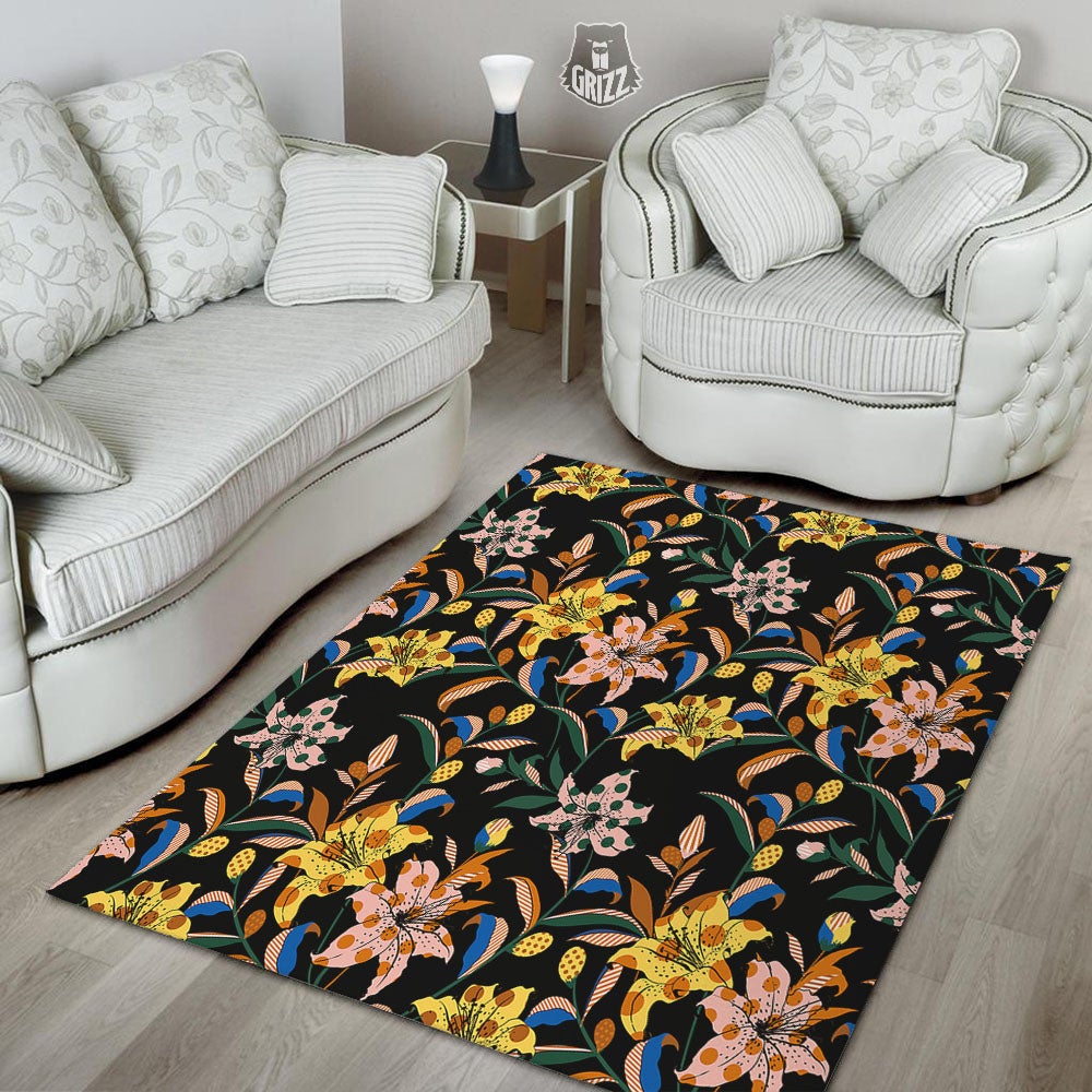 Lily Polka Dot Print Pattern Floor Mat-grizzshop
