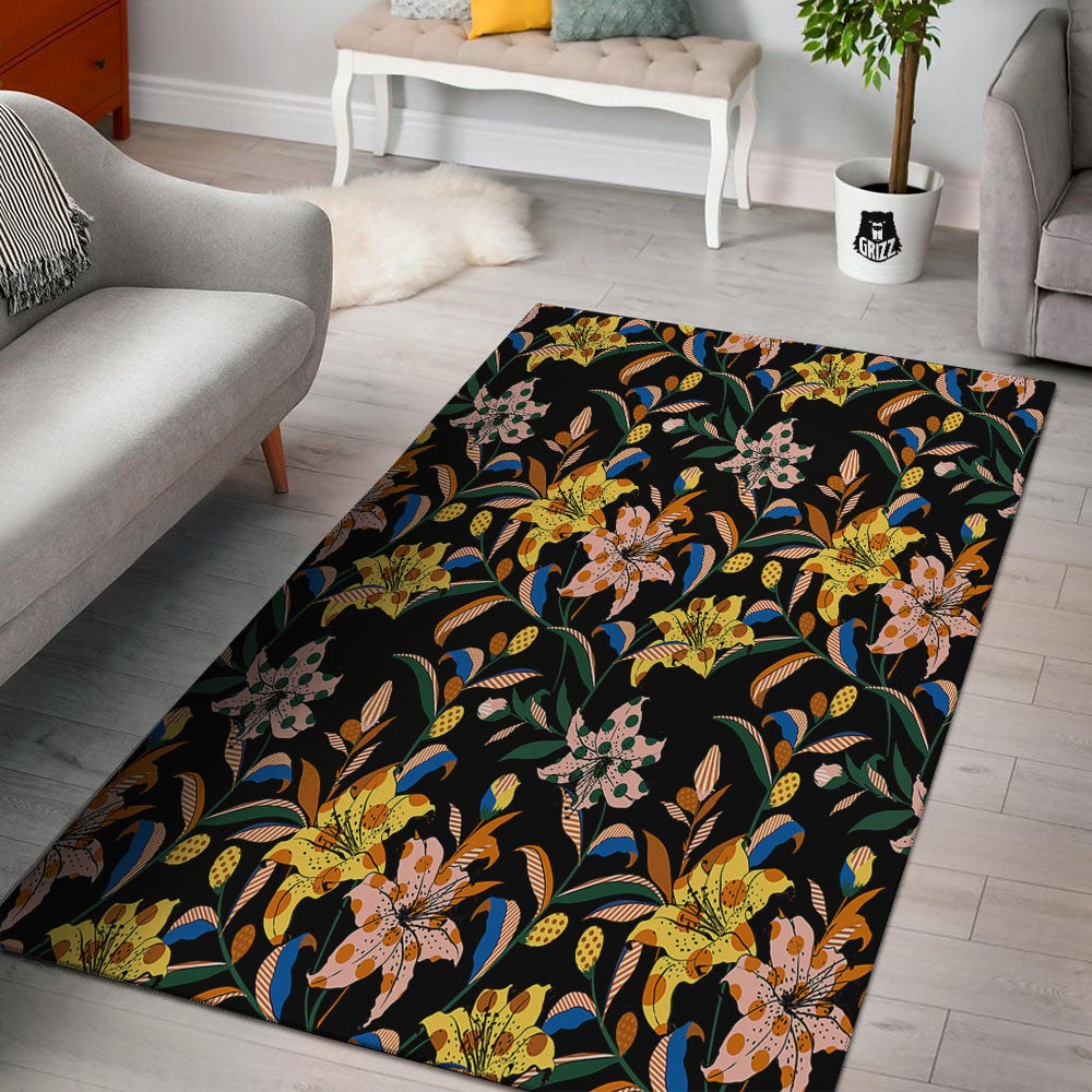 Lily Polka Dot Print Pattern Floor Mat-grizzshop