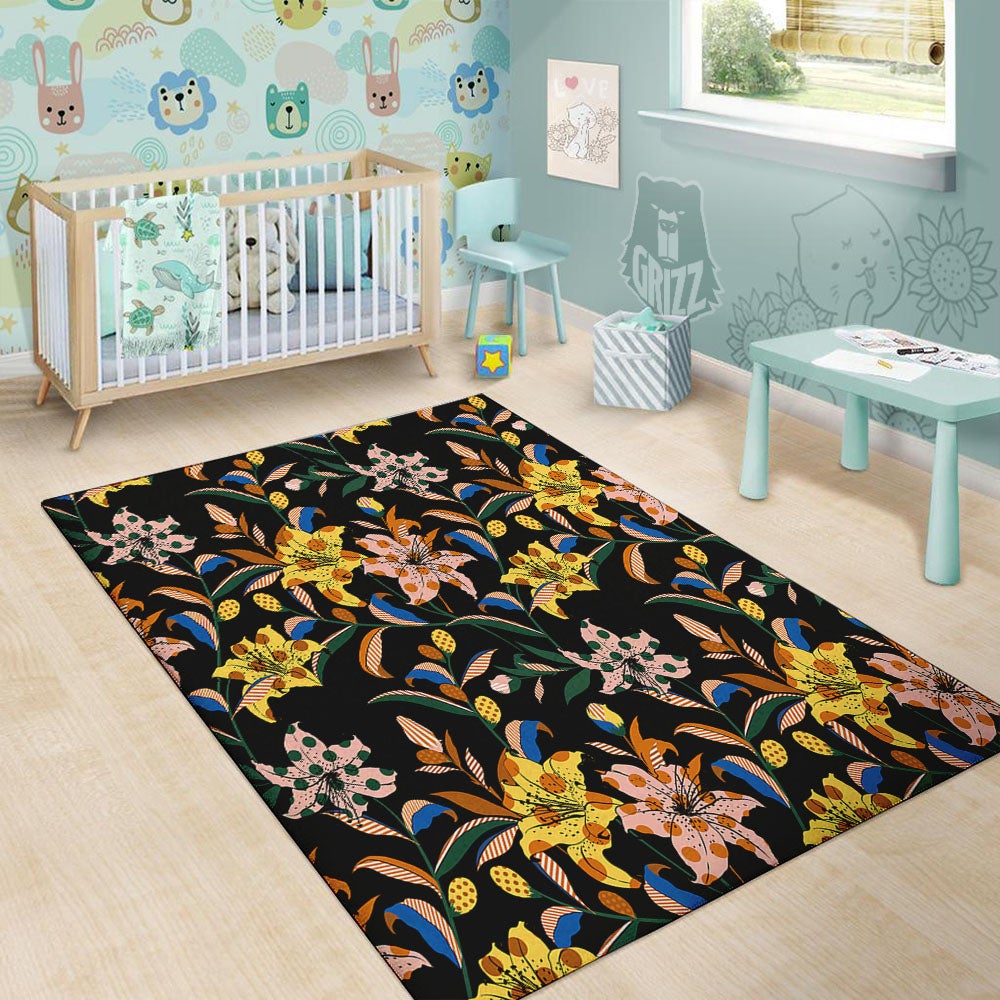Lily Polka Dot Print Pattern Floor Mat-grizzshop