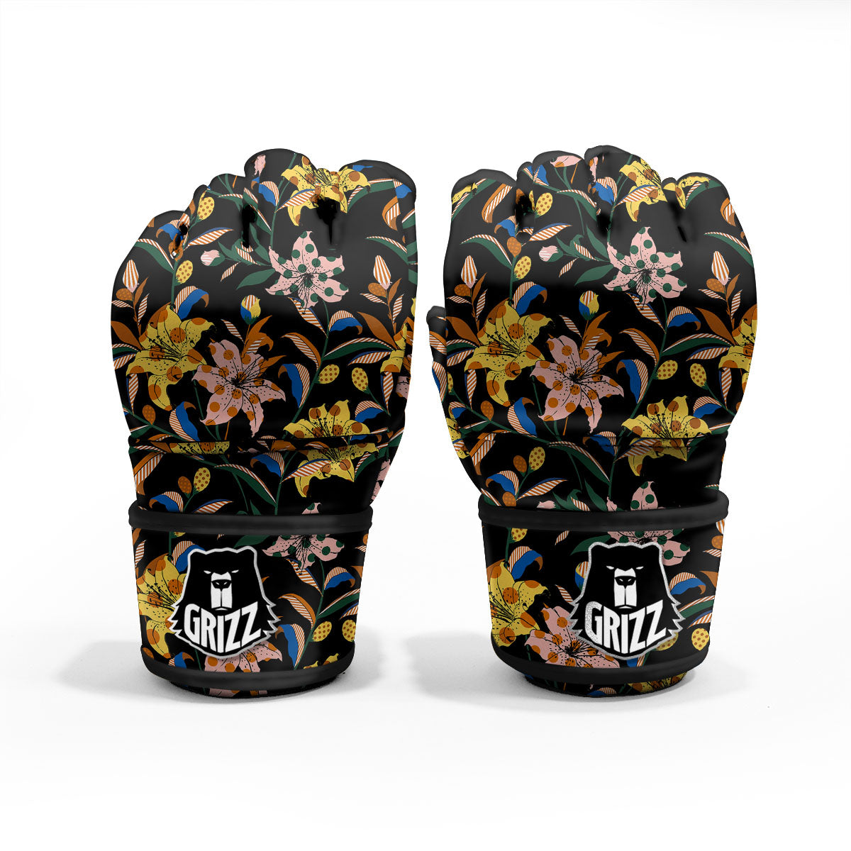Lily Polka Dot Print Pattern MMA Gloves-grizzshop