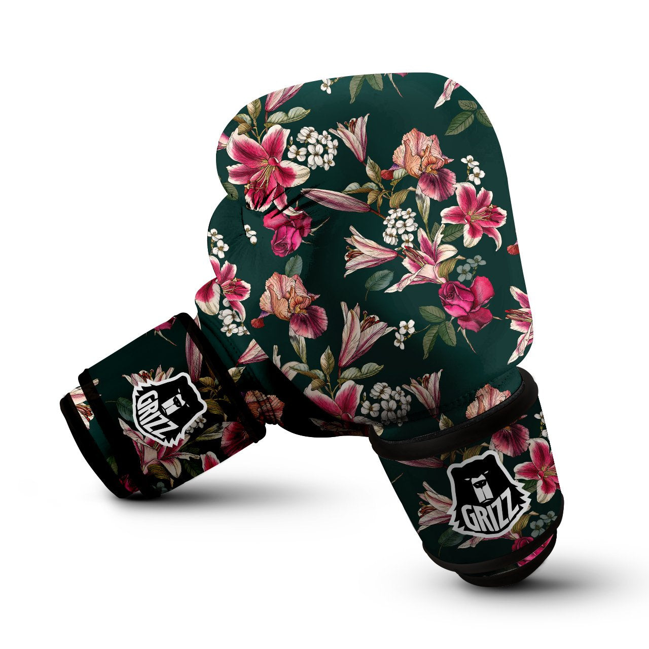 Lily Tropical Watercolor Print Pattern Boxing Gloves-grizzshop