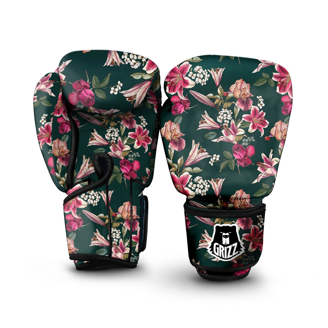Lily Tropical Watercolor Print Pattern Boxing Gloves-grizzshop
