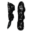 Lily White And Black Print Pattern Muay Thai Shin Guards-grizzshop