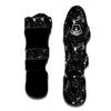 Lily White And Black Print Pattern Muay Thai Shin Guards-grizzshop