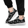 Lily White And Black Print Pattern White Athletic Shoes-grizzshop