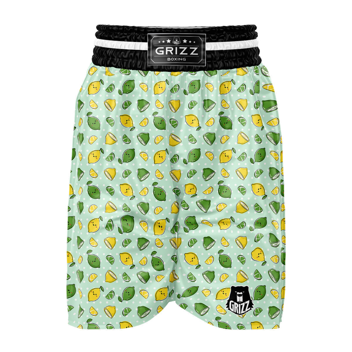Lime Cute Print Pattern Boxing Shorts-grizzshop
