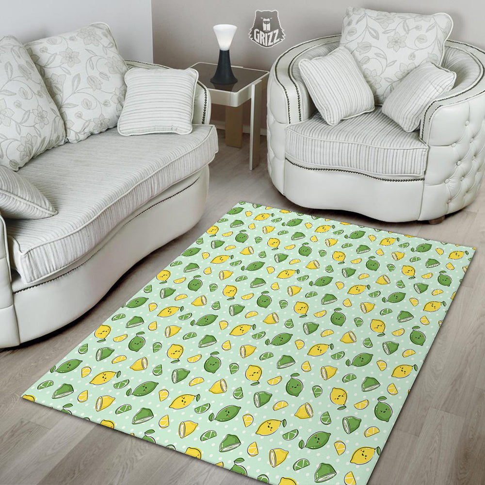 Lime Cute Print Pattern Floor Mat-grizzshop