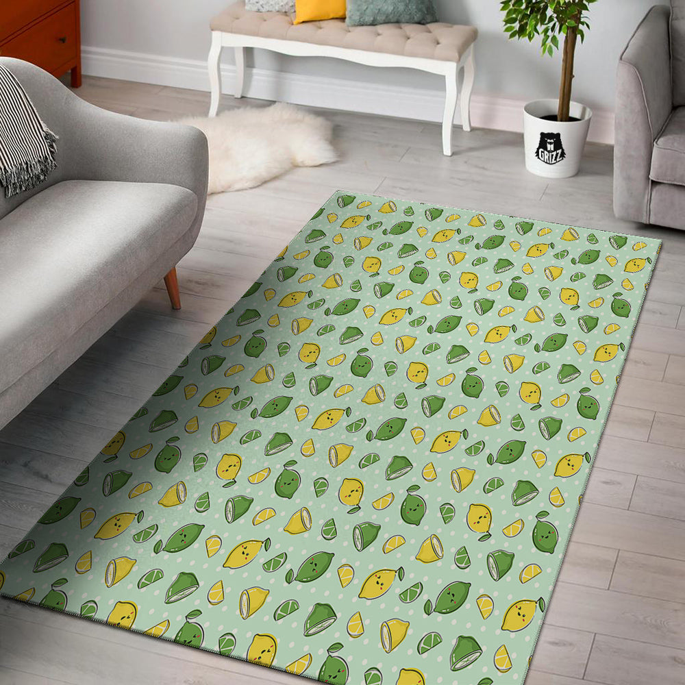 Lime Cute Print Pattern Floor Mat-grizzshop
