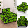 Lime Green Camo Print Armchair Cover-grizzshop