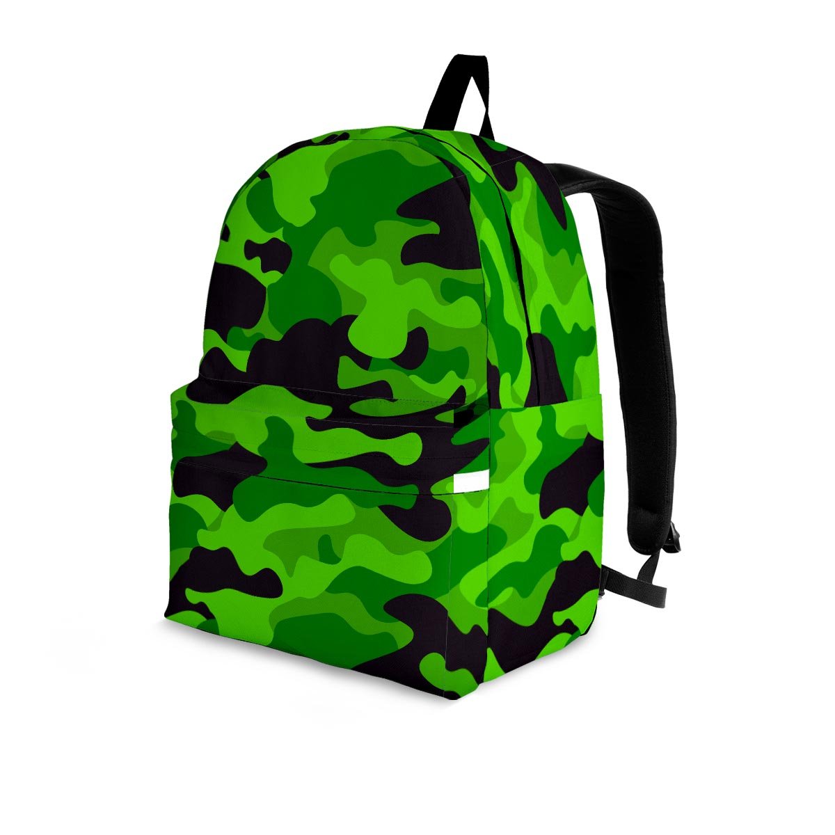 Lime Green Camo Print Backpack-grizzshop