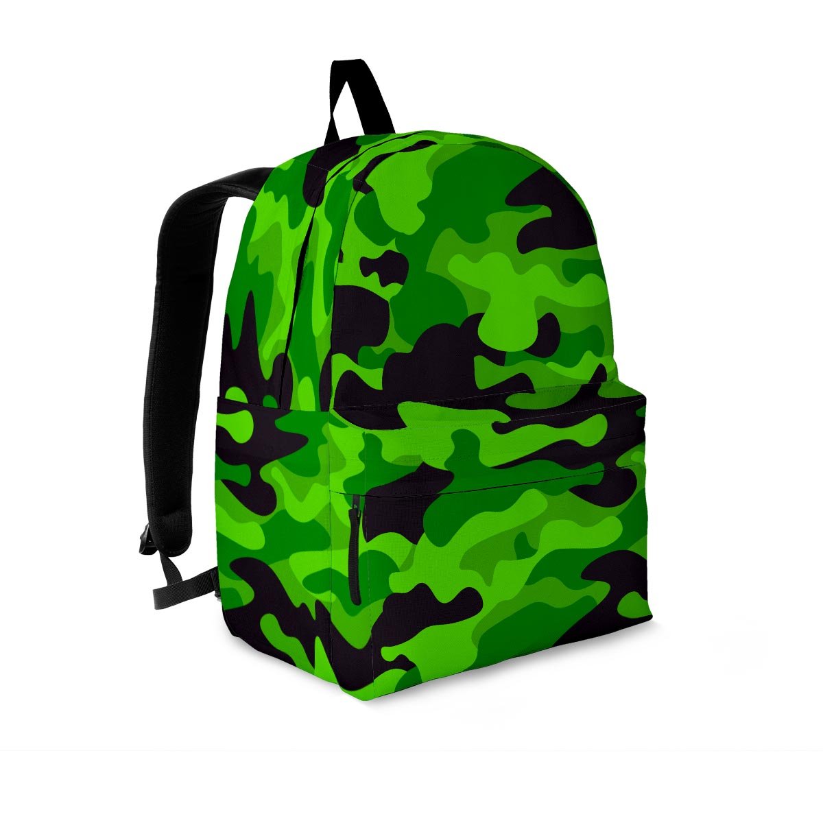 Lime Green Camo Print Backpack-grizzshop