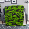 Lime Green Camo Print Blanket-grizzshop