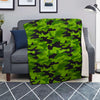 Lime Green Camo Print Blanket-grizzshop