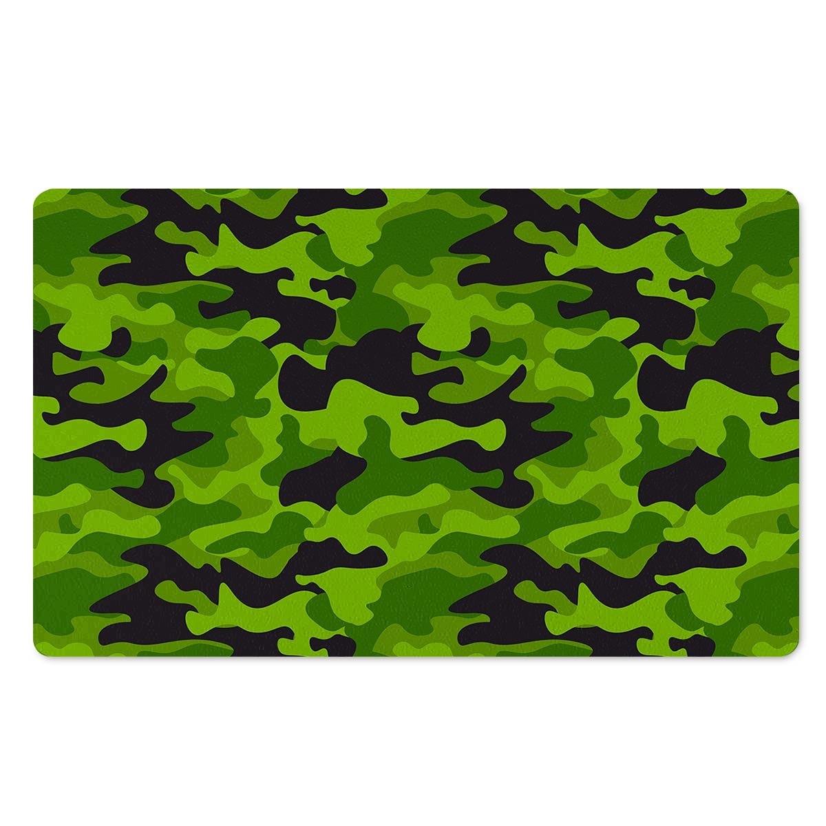 Lime Green Camo Print Door Mat-grizzshop