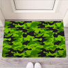 Lime Green Camo Print Door Mat-grizzshop