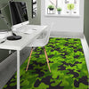 Lime Green Camo Print Floor Mat-grizzshop