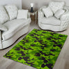 Lime Green Camo Print Floor Mat-grizzshop