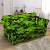 Lime Green Camo Print Loveseat Cover-grizzshop